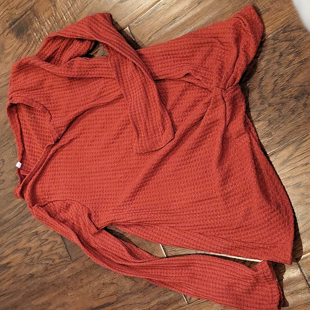 Red Tied Long Sleeve Shirt